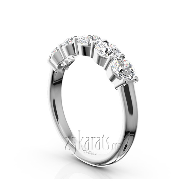 Classic 5 stone Closed Basket Anniversary Band (1.25ct. tw) - view 2