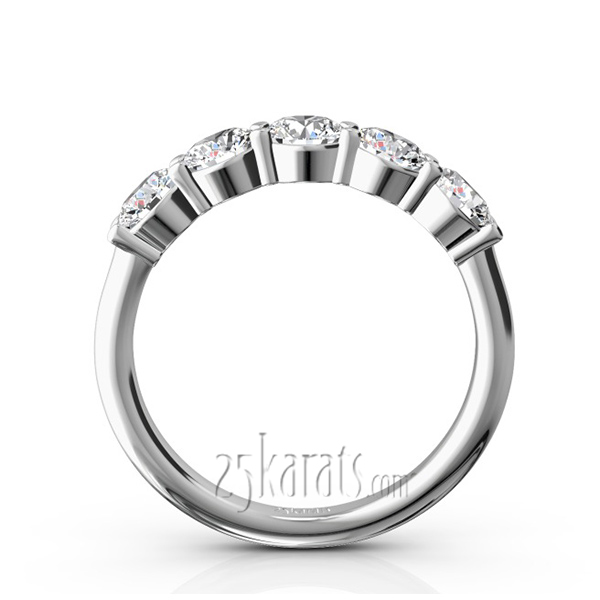 Classic 5 stone Closed Basket Anniversary Band (1.25ct. tw) - view 3