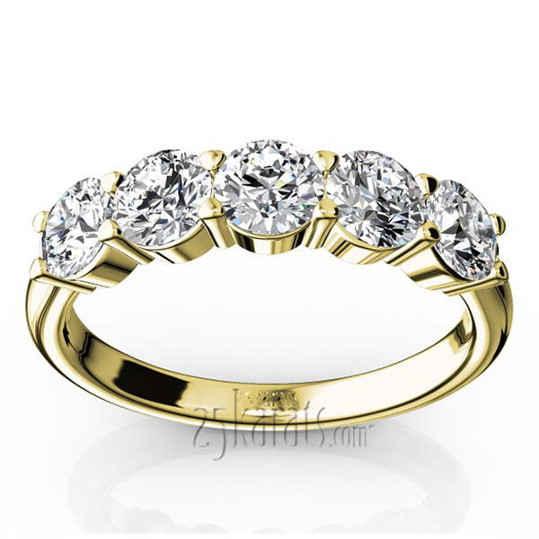 Classic 5 stone Closed Basket Anniversary Band (1.25ct. tw) - view 4