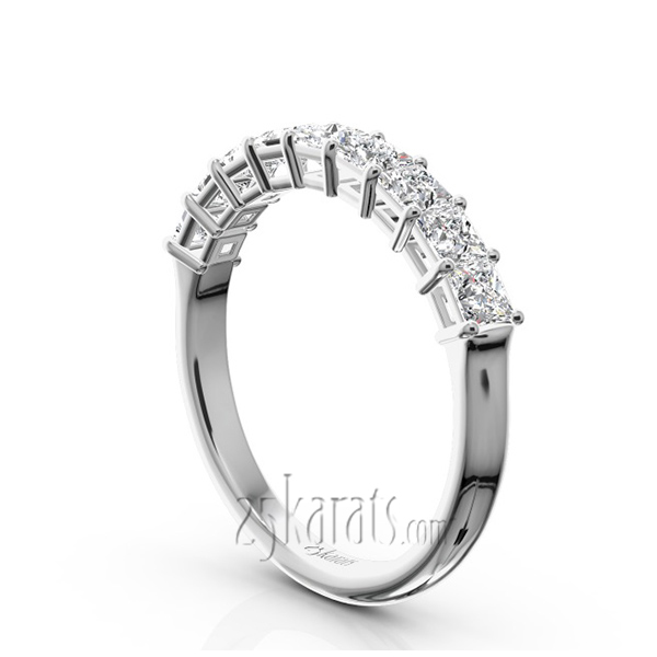 9 Stone Princess Cut Basket Setting Woman Ring (1 ct. tw.) - view 2