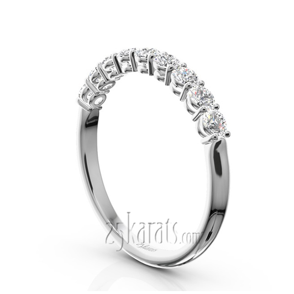 Round Brilliant Basket Setting 9 Stone Women Anniversary Ring (1/2 ct. tw.) - view 2