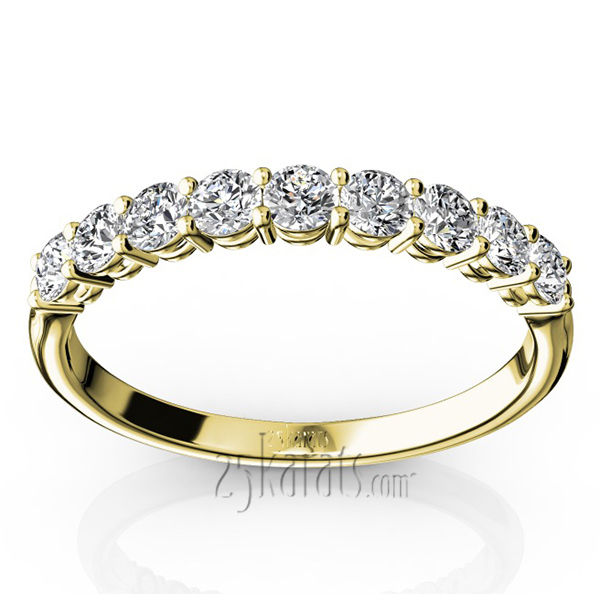 Round Brilliant Basket Setting 9 Stone Women Anniversary Ring (1/2 ct. tw.) - view 4