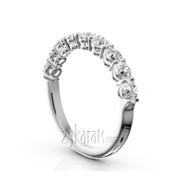 Round Brilliant Basket Setting 9 Stone Women Anniversary Ring (1 ct. tw.) - view 2