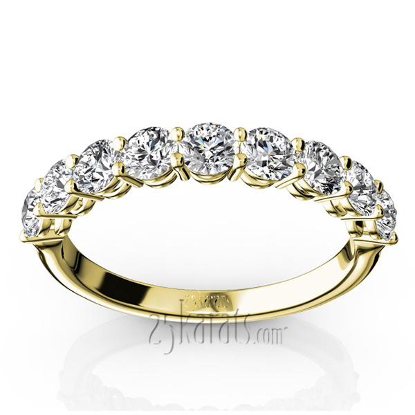 Round Brilliant Basket Setting 9 Stone Women Anniversary Ring (1 ct. tw.) - view 4