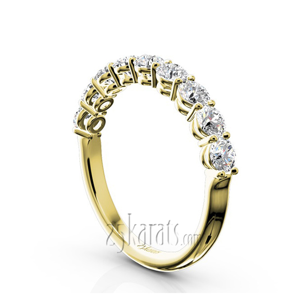 Round Brilliant Basket Setting 9 Stone Women Anniversary Ring (1 ct. tw.) - view 5