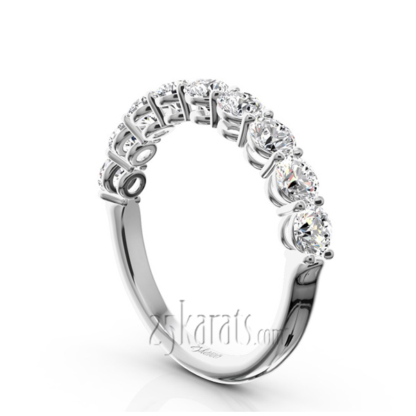 Round Brilliant Basket Setting 9 Stone Women Anniversary Ring (1 1/4 ct. tw.) - view 2