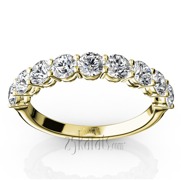 Round Brilliant Basket Setting 9 Stone Women Anniversary Ring (1 1/4 ct. tw.) - view 4