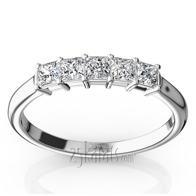 Traditional Basket Setting Princess Cut Anniversary Band (1/2 ct. t.w ...