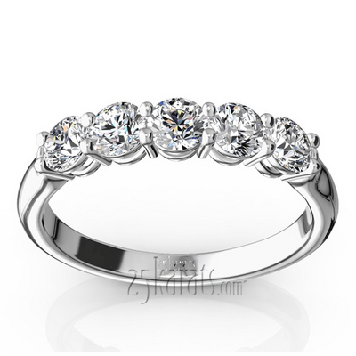 Shared Prong Classic Five Stone Anniversary Ring (3/4 ct. tw) - view 1 of 6