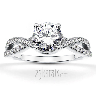 Infinity Shank Micro Pave Set Diamond Engagement Ring (1/2 ct. t.w.) - view 1 of 4