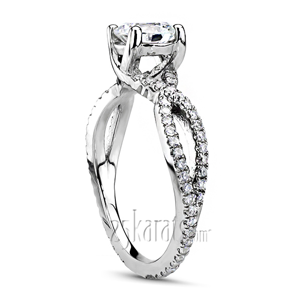 Infinity Shank Micro Pave Set Diamond Engagement Ring (1/2 ct. t.w.) - view 2