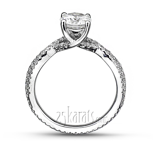 Infinity Shank Micro Pave Set Diamond Engagement Ring (1/2 ct. t.w.) - view 4