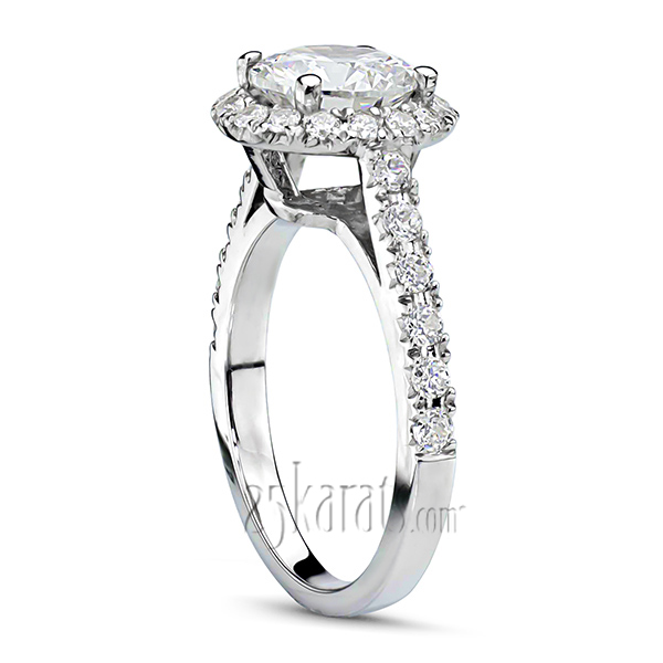 Brilliant Diamond Halo Engagement Ring (1/2 ct. t.w) - view 2