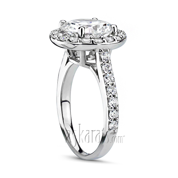 Halo Style Pave Set Diamond Engagement Ring (3/4 ct. t.w.) - view 2