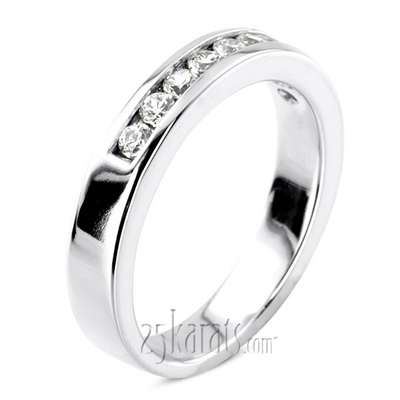 0.45 ct. Round Cut Channel Set Diamond Men's Wedding Ring - view 4 of 6