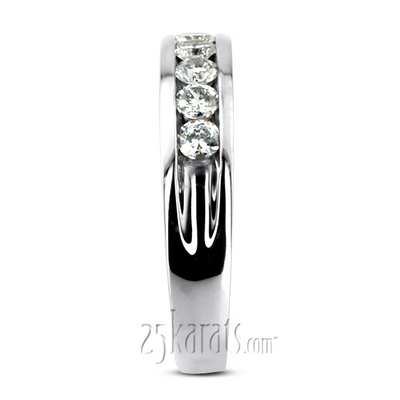 0.35 Round Cut Channel Set Diamond Man Ring - view 3 of 8