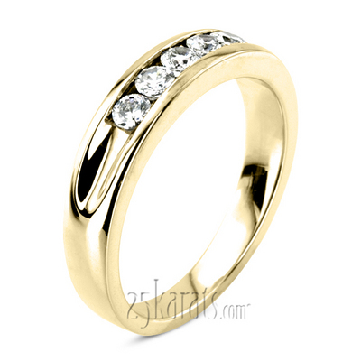 0.35 Round Cut Channel Set Diamond Man Ring - view 4 of 8