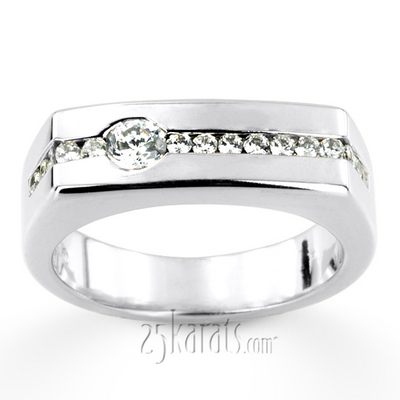 0.55 ct. Round Cut Channel Set Mens Diamond Ring - view 5 of 6