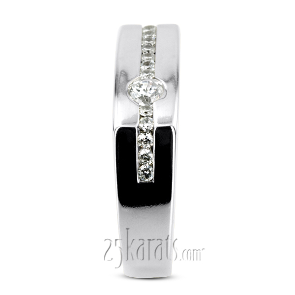 0.55 ct. Round Cut Channel Set Mens Diamond Ring - view 6