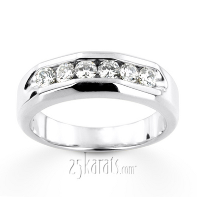 0.60 ct. Round Cut Channel Set Diamond Man Ring - view 2 of 6