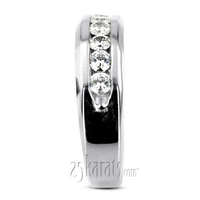 0.60 ct. Round Cut Channel Set Diamond Man Ring - view 3 of 6