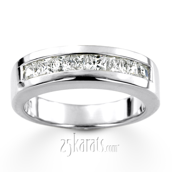 1.12 ct. Princess Cut Channel Set Diamond Men Ring - view 2