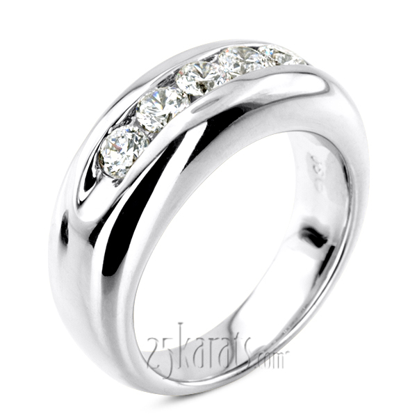 Five Stone Man Diamond Ring - view 4