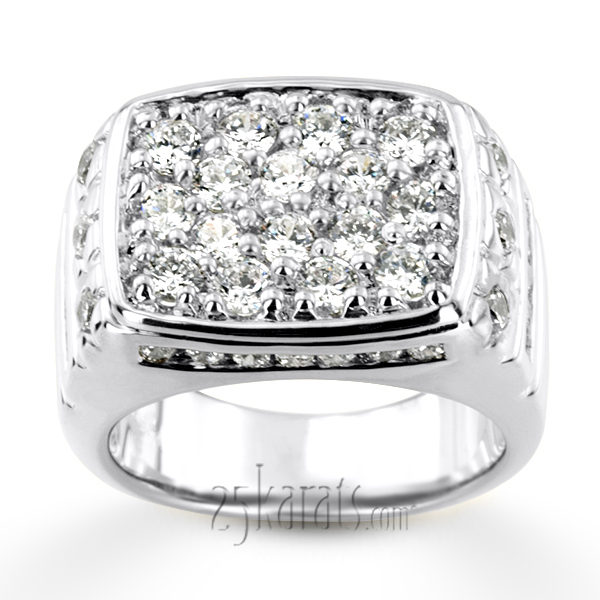 2.68 ct. Channel and Prong Set Fancy Men Diamond Ring - view 2