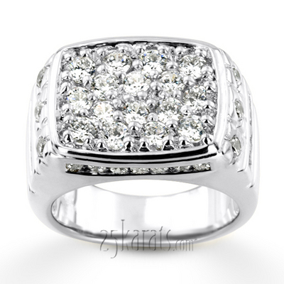 2.68 ct. Channel and Prong Set Fancy Men Diamond Ring - view 2 of 6