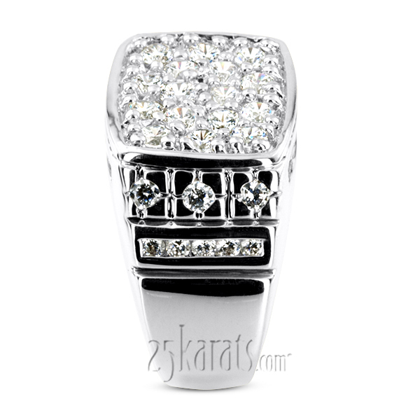 2.68 ct. Channel and Prong Set Fancy Men Diamond Ring - view 3