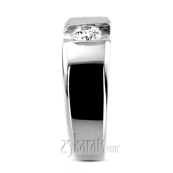 0.50 ct. Solitaire Tension Set Diamond Man Ring - view 3