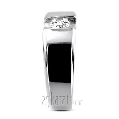 0.50 ct. Solitaire Tension Set Diamond Man Ring - view 3 of 6