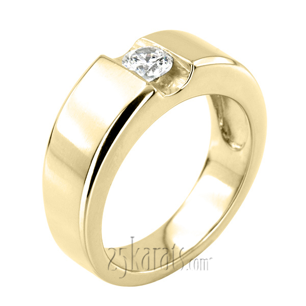 0.50 ct. Solitaire Tension Set Diamond Man Ring - view 4