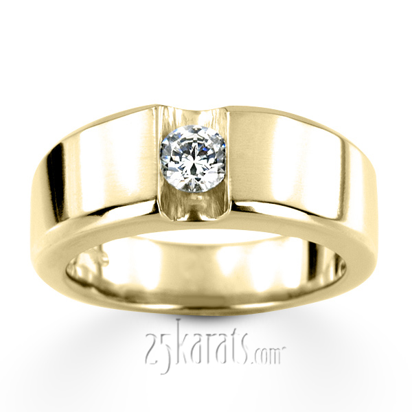 0.50 ct. Solitaire Tension Set Diamond Man Ring - view 5