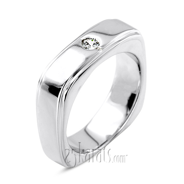 0.15 ct. Round Cut Solitaire Diamond Men Ring - view 5