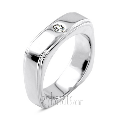 0.15 ct. Round Cut Solitaire Diamond Men Ring - view 5 of 6