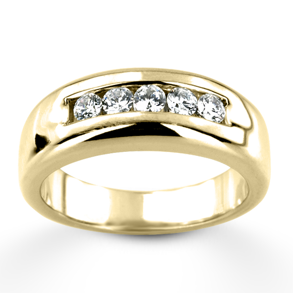 0.50 ct. Channel Set Five Stone Men Diamond Ring - view 2