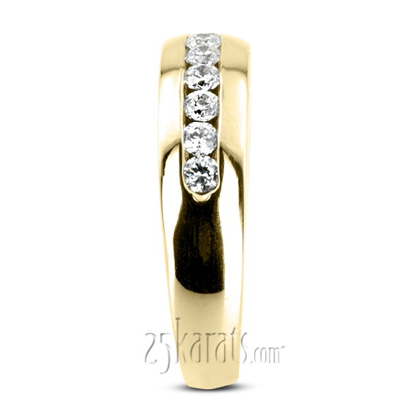 0.50 ct. Channel Set Five Stone Men Diamond Ring - view 3