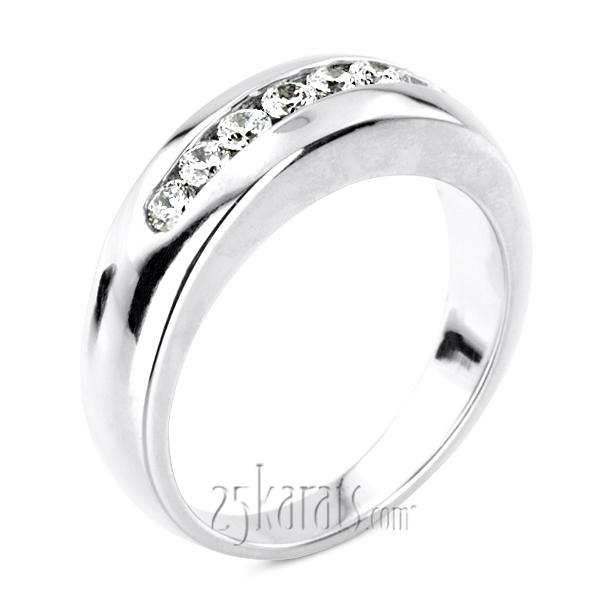 0.50 ct. Channel Set Five Stone Men Diamond Ring - view 4