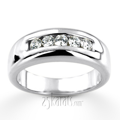 0.50 ct. Channel Set Five Stone Men Diamond Ring - view 5 of 6