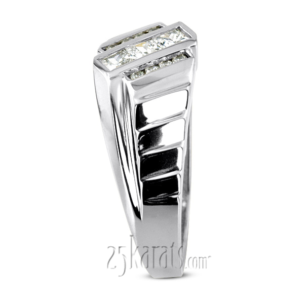 0.54 ct. Multi-Shape Channel Set Diamond Man Ring - view 3