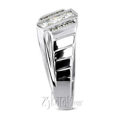 0.54 ct. Multi-Shape Channel Set Diamond Man Ring - view 3 of 6