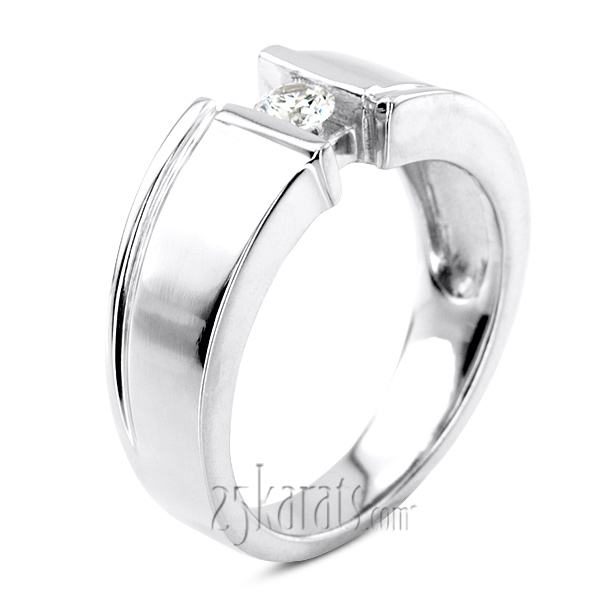 0.25 ct. Round Cut Bar Set Diamond Men Ring - view 4