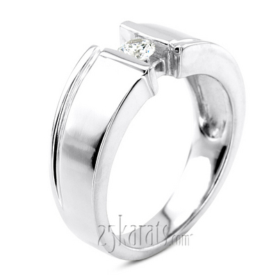 0.25 ct. Round Cut Bar Set Diamond Men Ring - view 4 of 6