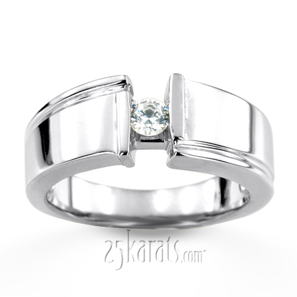 0.25 ct. Round Cut Bar Set Diamond Men Ring - view 5