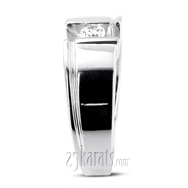 0.25 ct. Round Cut Bar Set Diamond Men Ring - view 6