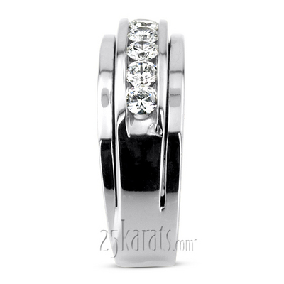 0.75 ct. Five Stone Channel Set Diamond Men Ring - view 6 of 6