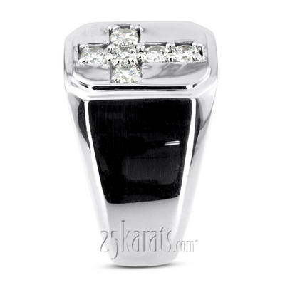 0.60 ct. Round Cut Cross Diamond Men Ring - view 3 of 6