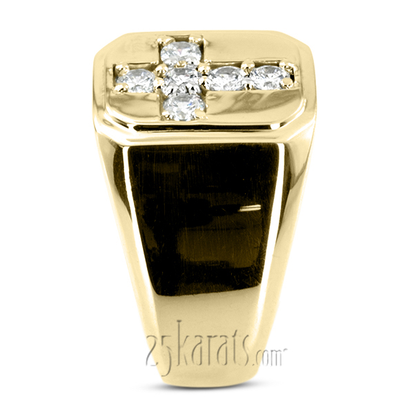 0.60 ct. Round Cut Cross Diamond Men Ring - view 6