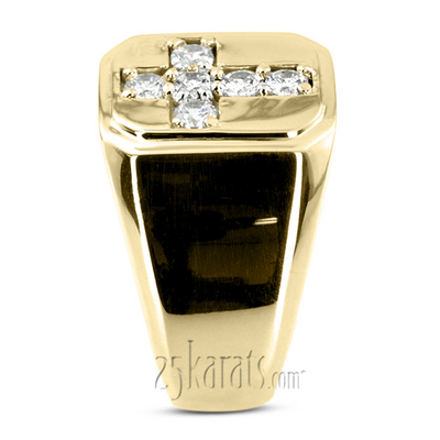 0.60 ct. Round Cut Cross Diamond Men Ring - view 6 of 6